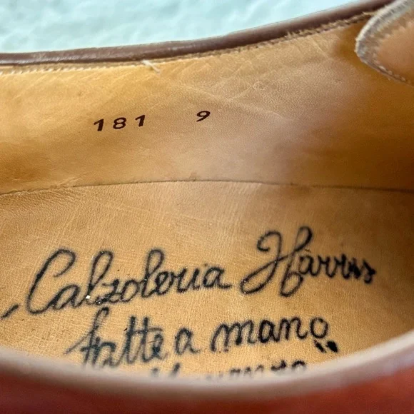Calzoleria Harris Firenze Rich Brown Leather Oxfords size 9 - Picture 10 of 14